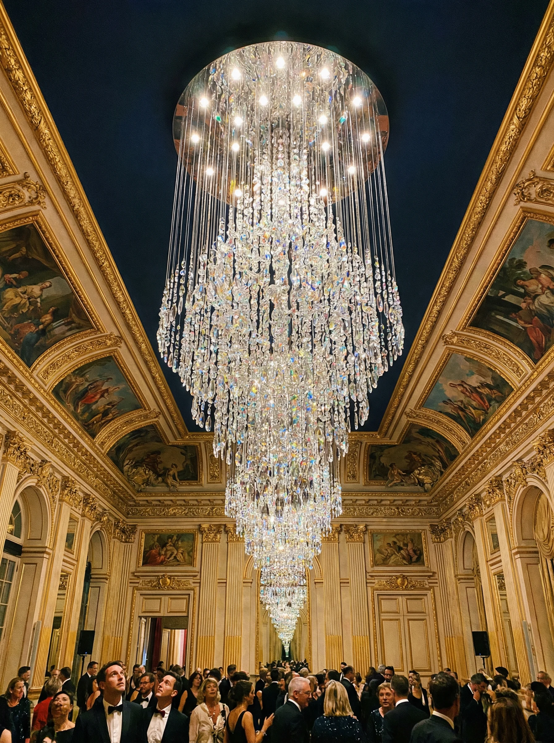 瀑布式水晶吊灯，为 ag百家乐 贵宾厅增添奢华气息